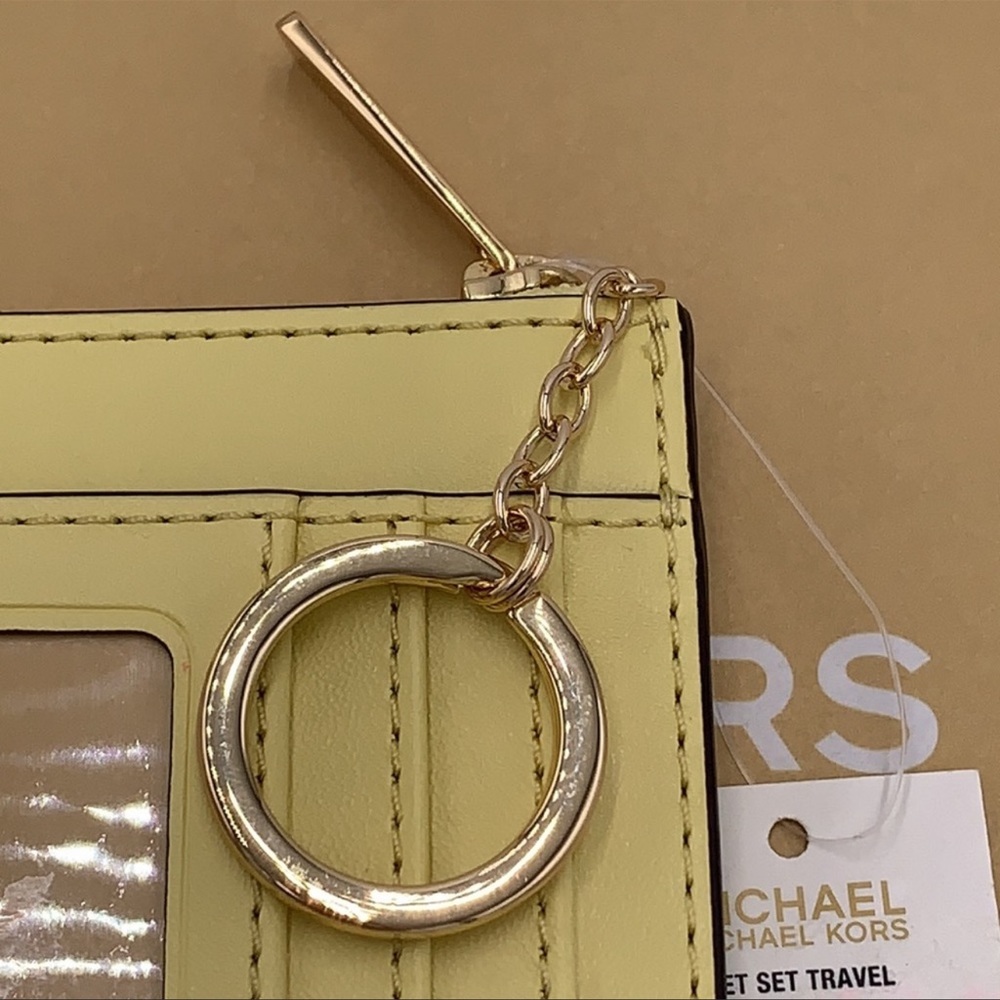 MICHAEL KORS SMALL TOP ZIP COINPOUCH W ID BUTTERCUP - Picture 9 of 14